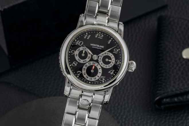  Montblanc Sport Meisterstück Dual Time Automatik Edelstahl Herrenuhr Ref. 7018 