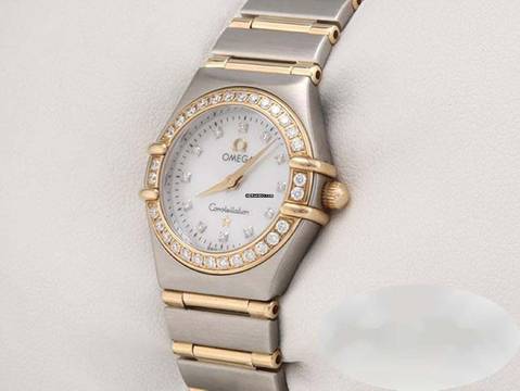 Omega Constellation Ladies Lady Constellation Edelstahl Gelbgold Perlmutt Diamanten 1267.75.00 Brillanten Steel 18kt Yellow Gold