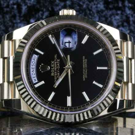 Rolex Day-Date 40 Sarı Altın Siyah Motif 228238 - Neredeyse Yeni - Tam Set 2019