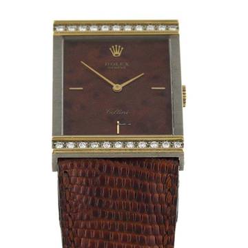 Rolex Cellini Wood Dial Diamond Ref.4141