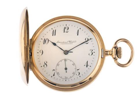  IWC Pocket Watch Taschenuhr Savonette 14kt Gelbgold Handaufzug 51mm Original Vintage Unpoliert Taschenuhren 14kt Gelbgold 90g 