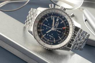 Thumbnail von Breitling Navitimer World GMT Kronograf Paslanmaz Çelik Otomatik Ref. A24322 B&P