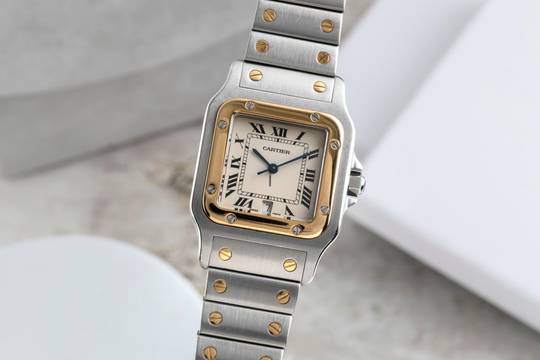 Cartier Santos Galbée Tarih Paslanmaz Çelik / Altın Orta Boy Ref. W20011C4 Klasik