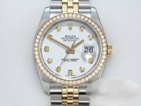 Rolex Datejust 36 36mm 116243 2016 Stahl Gelbgold 750 Diamanten Automatik Gold