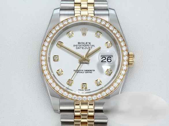  Rolex Datejust 36 36mm 116243 2016 Stahl Gelbgold 750 Diamanten Automatik Stainless Steel 18kt Yellow Gold Jubilé-band Chronometer Oyster White Dial 