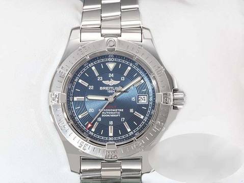 Breitling Colt Automatic 41 Mm Edelstahl A17380 Alter 2006 Stahl Herren Steel Blue Dial