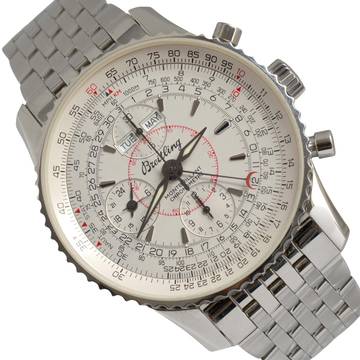 Breitling Montbrillant Datora Navitimer A21330 chronograph silver dial Full Set
