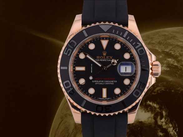  Rolex Yacht-Master 40 Ref. 116655 Like New 2017 Rose Gold 40mm Oysterflex Full Set 
