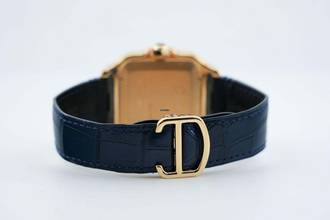 Thumbnail von Cartier Santos Large - White Dial - Rose Gold - Additional Blue Leather Strap - Additional Rose Gold Clasp WGSA0031