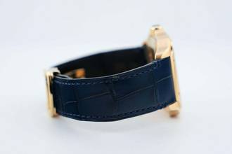 Thumbnail von Cartier Santos Large - White Dial - Rose Gold - Additional Blue Leather Strap - Additional Rose Gold Clasp WGSA0031