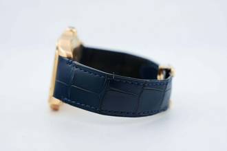 Thumbnail von Cartier Santos Large - White Dial - Rose Gold - Additional Blue Leather Strap - Additional Rose Gold Clasp WGSA0011