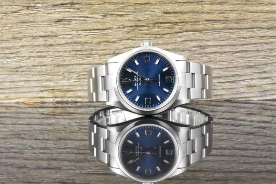Rolex Air King 14000M Blue Explorer Dial - LC 100 - Full Set