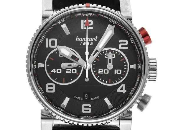  Hanhart Primus Racer 2023 original Box Original Unpoliert Primus Racer Leder Faltschließe 