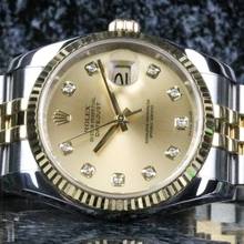 Thumbnail von Rolex Datejust 36 Steel Gold 116233 Champagne Diamond - like New - Fullset