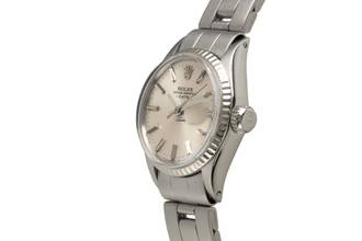 Thumbnail von Rolex Oyster Perpetual Lady Date Stahl / Weissold Automatik Damenuhr Ref. 6517 Klassiker