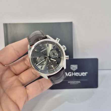  TAG Heuer Carrera Heuer-02T Chronograph Calibre 02 42mm Grey Dial Automático Completo 