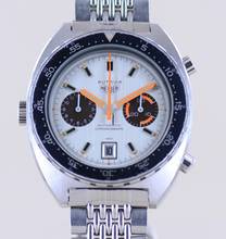Thumbnail von TAG Heuer Autavia Orange Boy Chronograph Vintage Automatic Cal 12 Silver dial rar