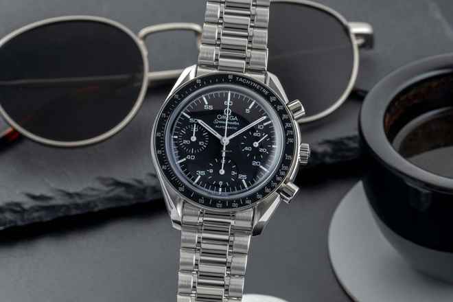  Omega Speedmaster Reduced Chronograph Stahl Automatik Ref. 3510.50.00 Klassiker 