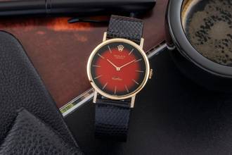 Thumbnail von Rolex Cellini 18k (0,750) Gold Handaufzug Vignette Dial Herrenuhr Ref. 4112 Box