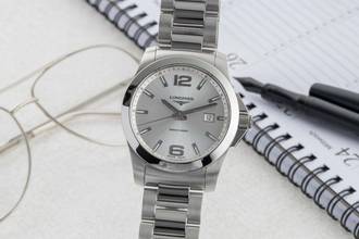 Thumbnail von Longines Conquest 300M Edelstahl Datum Herrenuhr Ref. L3.659.4.76.6 Box