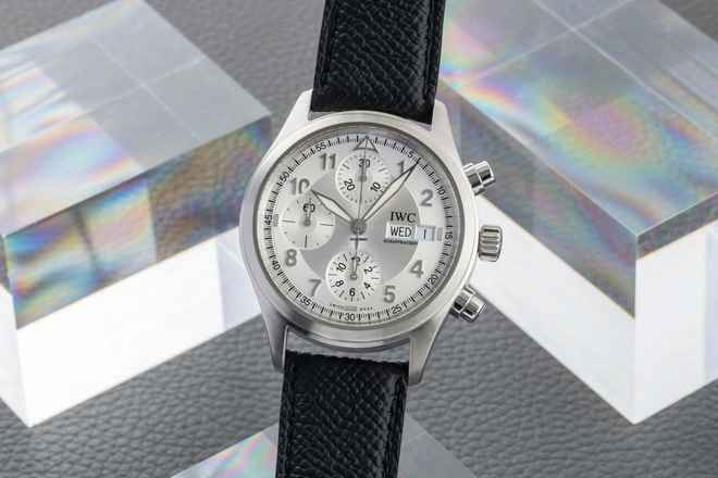  IWC Fliegeruhr Spitfire Chronograph Fliegerchronograph Spitfire Day-Date Stahl Automatik Herrenuhr Ref. IW370628 