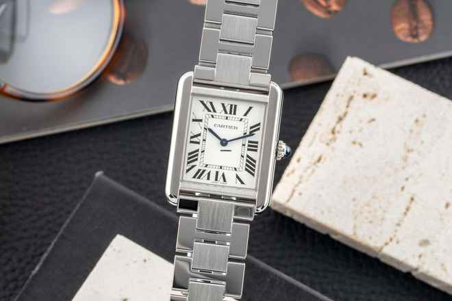 Cartier Tank Solo Edelstahl Damenuhr Saphirglas Ref. W5200013 Box & Papiere 2020 