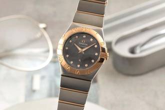 Thumbnail von Omega Constellation Quartz Stahl / Gold Quarz Damenuhr Ref. 123.20.27.60.57.006 B&P