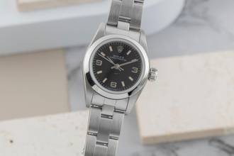 Thumbnail von Rolex Oyster Perpetual Edelstahl Automatik Damenuhr Ref. 67180 Papiere 1997