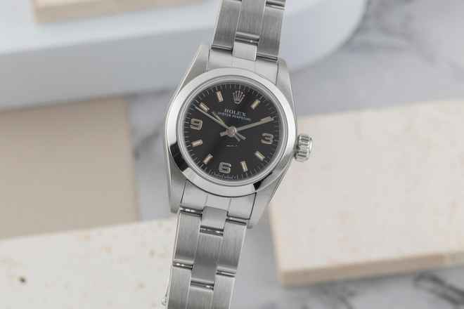  Rolex Oyster Perpetual Edelstahl Automatik Damenuhr Ref. 67180 Papiere 1997 