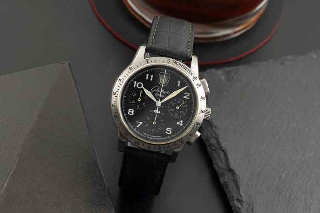  Glashütte Original Navigator Chronograph Automatik Ref. 39-32-07-07-04 B&P 1998 