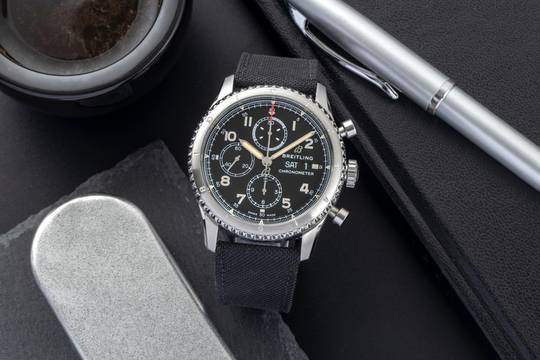Breitling Aviator 8 Chronograph Stahl Automatik Herrenuhr Ref. A13316 Papiere