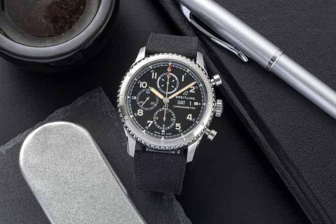  Breitling Aviator 8 Chronograph Stahl Automatik Herrenuhr Ref. A13316 Papiere 
