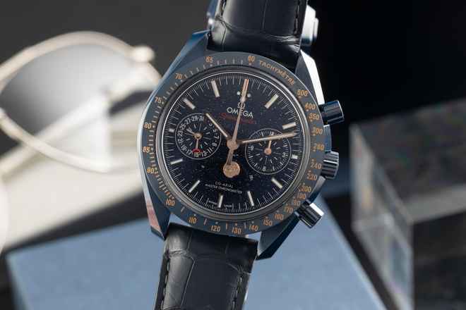  Omega Speedmaster Moonphase Moonwatch Blue Side of the Moon 304.93.44.52.03.002 