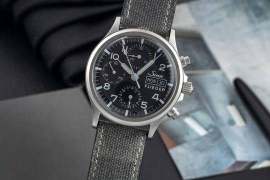 Sinn 356 Flieger Day-Date Chronograph Automatik Herrenuhr Ref. 356.020 Box