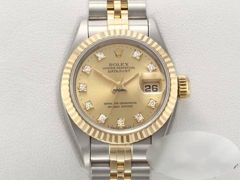 Rolex Lady-Datejust Edelstahl Gelbgold 750 Diamanten Automatik Stainless Steel 18kt Yellow Gold Stahl Jubilé-band Chronometer Oyster