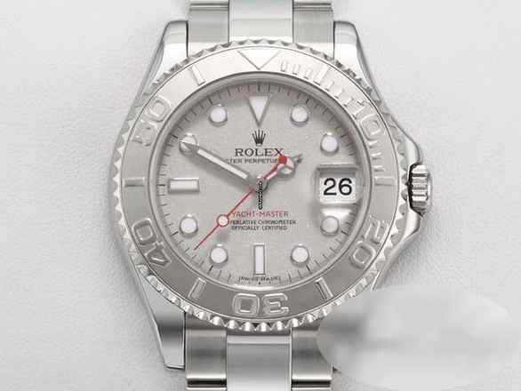  Rolex Yacht-Master Medium 35mm 168622 2009 Rehaut Stahl Platin Automatik Damen Stainless Steel Oyster-band Chronometer 
