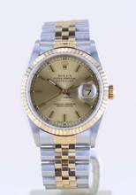 Thumbnail von Rolex Datejust 36 Saphirglas golden Stick dial Jubiléband Stahl Gold 16233 T-Serie Klassiker