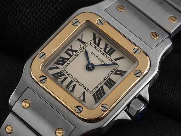  Cartier Santos Galbée Lady PM kleines Modell Ref.1057930 Bj.1991 Full Set sehr gut Vintage Santos Galbee Lady PM kleines Modell 