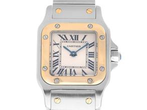 Thumbnail von Cartier Santos Galbée Lady PM kleines Modell Ref.1057930 Bj.1991 Full Set sehr gut Vintage Santos Galbee Lady PM kleines Modell