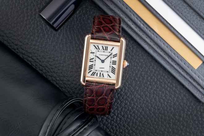  Cartier Tank Solo 18k (0,750) Rotgold / Stahl Quarz Ref. W5200024 B&P 2017 