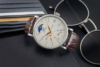 Thumbnail von IWC Portofino Handaufzug Mondphase Handaufzug Stahl Ref. IW516401 B&P 2017