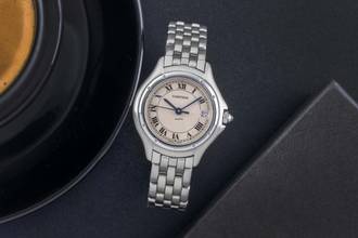 Thumbnail von Cartier Cougar Stahl Quarz Roman Dial Damenuhr Ref. W35001F5 Klassiker