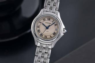 Thumbnail von Cartier Cougar Stahl Quarz Roman Dial Damenuhr Ref. W35001F5 Klassiker