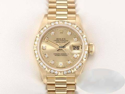 Rolex Lady-Datejust Gelbgold 750 Diamanten Brillanten Automatik Gold Damen