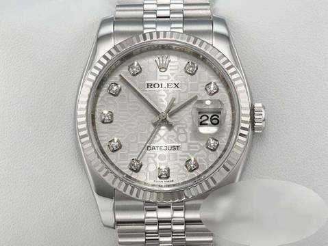 Rolex Datejust 36 36mm 116234 Stahl Weissgold 750 Diamanten Automatik Gold
