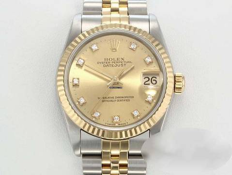 Rolex Datejust 31 Stahl Gelbgold 750 Diamanten Automatik Gold Stahl Stainless Steel 18kt Yellow Gold Jubilé-band Chronometer Oyster