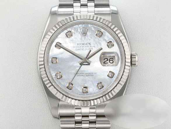  Rolex Datejust 36 116234 2012 Stahl Weissgold 750 Diamanten Perlmutt Automatik Stainless Steel 18kt White Gold Jubilé-band Chronometer Oyster 