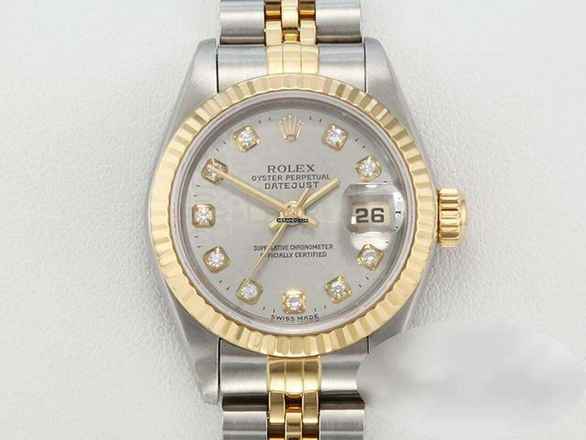  Rolex Lady-Datejust Edelstahl Gelbgold 750 Diamanten Automatik Gold Stahl Stainless Steel 18kt Yellow Gold Jubilé-band Chronometer Oyster 