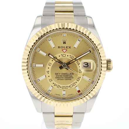  Rolex Sky-Dweller Steel/Gold Champagne Dial 