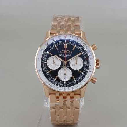  Breitling Navitimer 1 B01 Chronograph 43 18k Rosegold verklebt ungetragen Full Set 